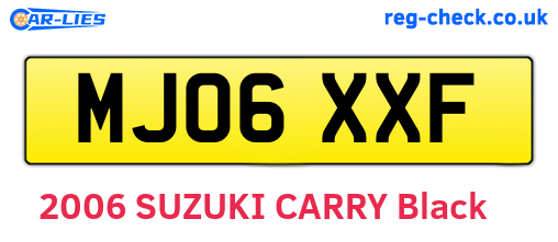 MJ06XXF are the vehicle registration plates.