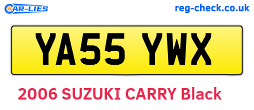 YA55YWX are the vehicle registration plates.