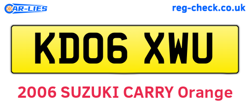 KD06XWU are the vehicle registration plates.