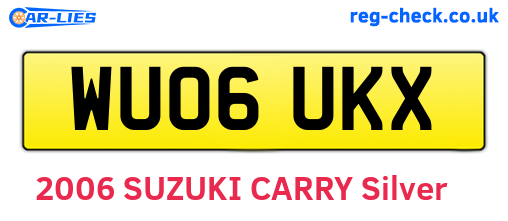 WU06UKX are the vehicle registration plates.