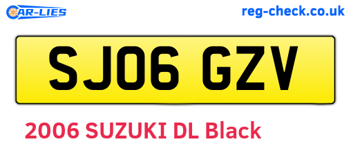 SJ06GZV are the vehicle registration plates.