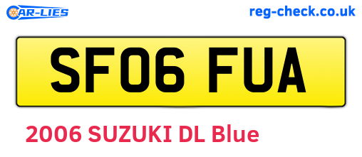 SF06FUA are the vehicle registration plates.