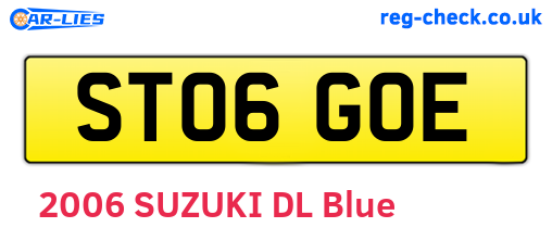 ST06GOE are the vehicle registration plates.