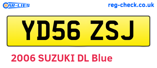 YD56ZSJ are the vehicle registration plates.