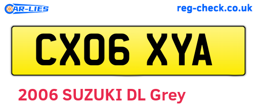 CX06XYA are the vehicle registration plates.