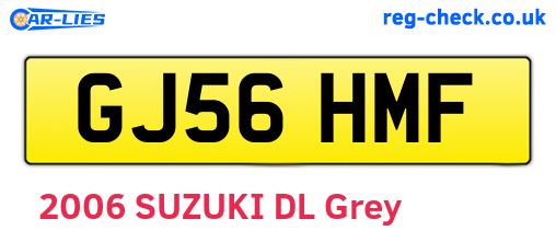 GJ56HMF are the vehicle registration plates.