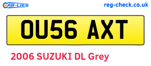 OU56AXT are the vehicle registration plates.