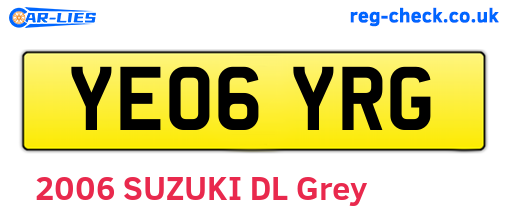 YE06YRG are the vehicle registration plates.