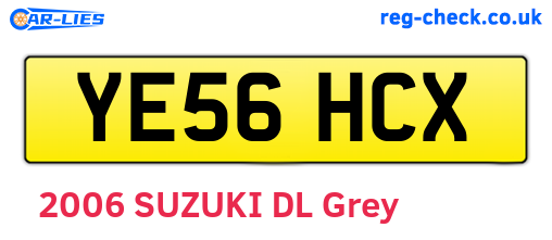YE56HCX are the vehicle registration plates.