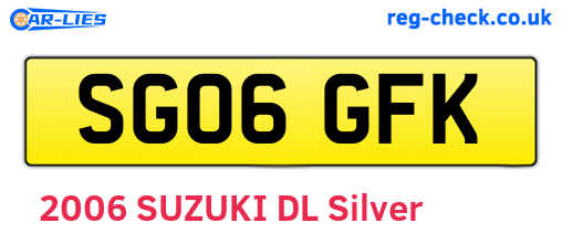 SG06GFK are the vehicle registration plates.