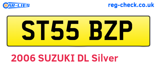ST55BZP are the vehicle registration plates.