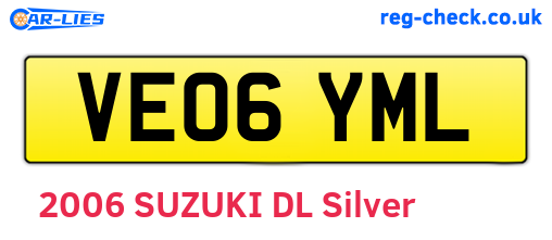 VE06YML are the vehicle registration plates.