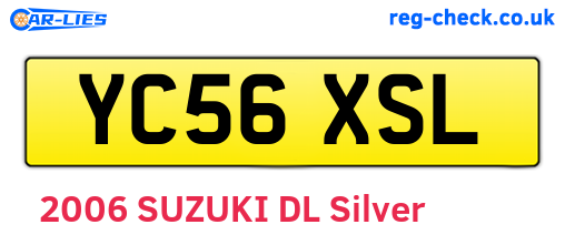 YC56XSL are the vehicle registration plates.