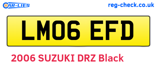 LM06EFD are the vehicle registration plates.