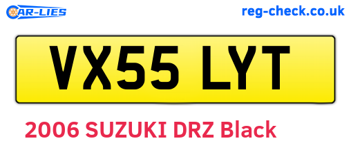 VX55LYT are the vehicle registration plates.