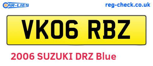 VK06RBZ are the vehicle registration plates.