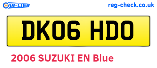 DK06HDO are the vehicle registration plates.