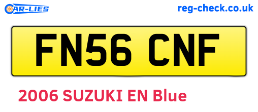 FN56CNF are the vehicle registration plates.