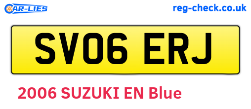 SV06ERJ are the vehicle registration plates.