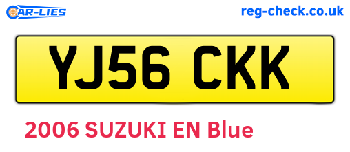 YJ56CKK are the vehicle registration plates.