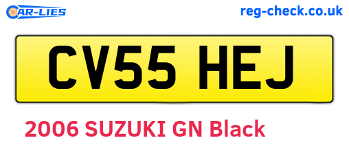 CV55HEJ are the vehicle registration plates.
