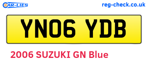 YN06YDB are the vehicle registration plates.
