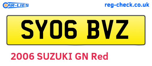 SY06BVZ are the vehicle registration plates.