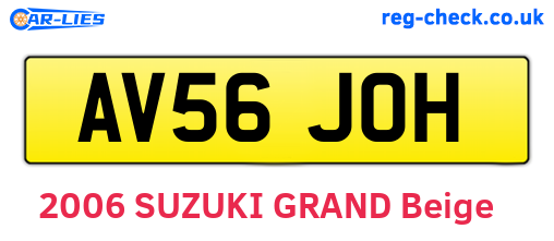 AV56JOH are the vehicle registration plates.