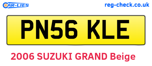 PN56KLE are the vehicle registration plates.