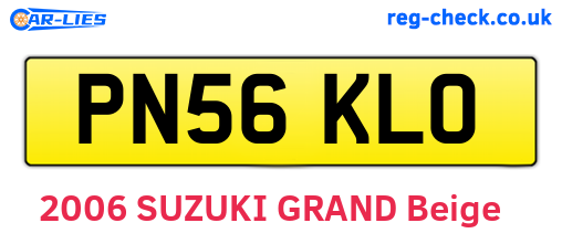 PN56KLO are the vehicle registration plates.