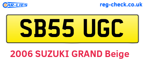 SB55UGC are the vehicle registration plates.