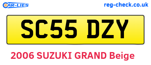 SC55DZY are the vehicle registration plates.