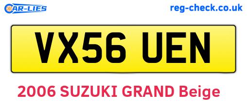VX56UEN are the vehicle registration plates.
