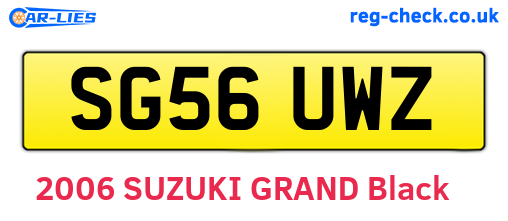 SG56UWZ are the vehicle registration plates.