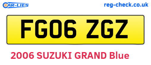 FG06ZGZ are the vehicle registration plates.