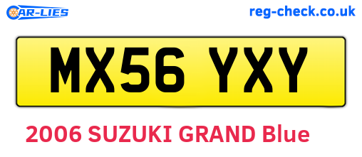 MX56YXY are the vehicle registration plates.