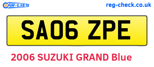 SA06ZPE are the vehicle registration plates.