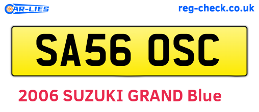 SA56OSC are the vehicle registration plates.