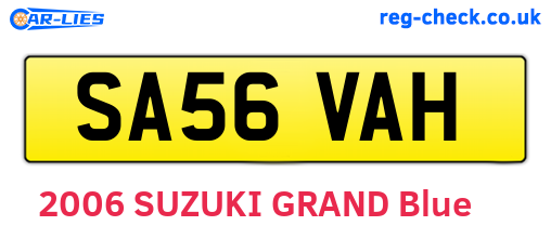 SA56VAH are the vehicle registration plates.
