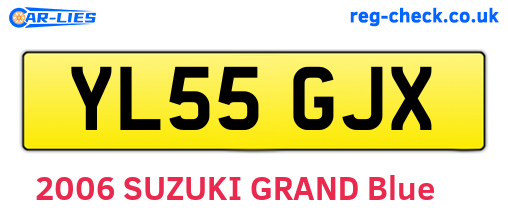 YL55GJX are the vehicle registration plates.