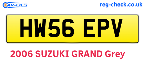 HW56EPV are the vehicle registration plates.