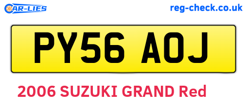 PY56AOJ are the vehicle registration plates.