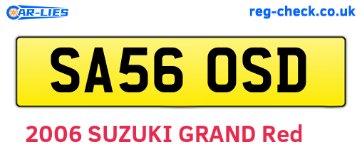 SA56OSD are the vehicle registration plates.