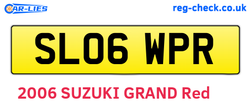SL06WPR are the vehicle registration plates.