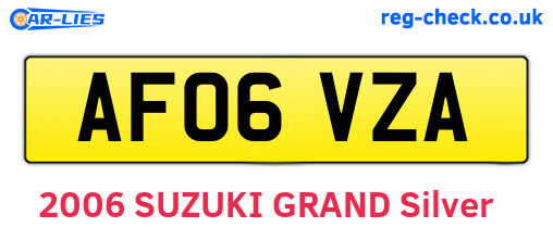 AF06VZA are the vehicle registration plates.