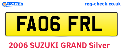 FA06FRL are the vehicle registration plates.