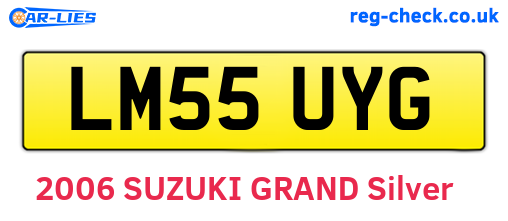LM55UYG are the vehicle registration plates.