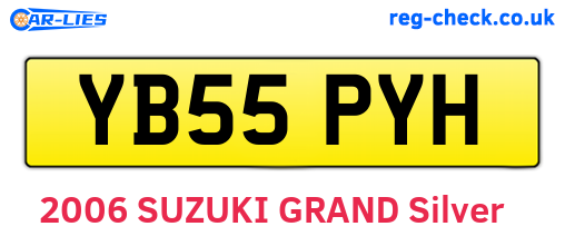 YB55PYH are the vehicle registration plates.