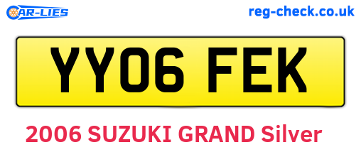 YY06FEK are the vehicle registration plates.