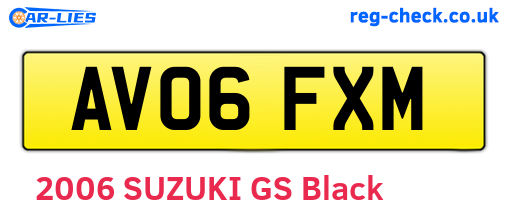 AV06FXM are the vehicle registration plates.
